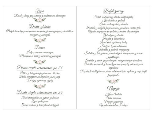 Weselne menu - 4 szt.