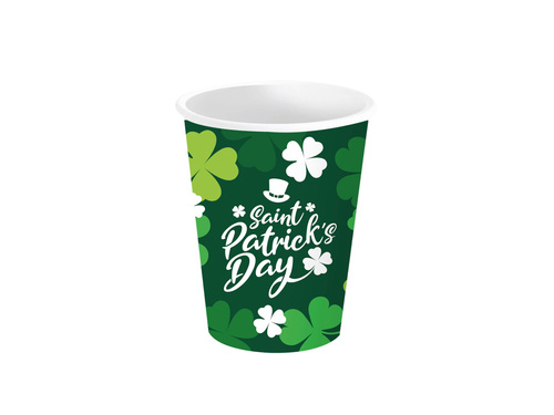 Kubeczki papierowe na Dzień Świętego Patryka - 240 ml - 6 szt.
