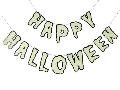 Baner Happy Halloween Fluorescencyjny - 200 cm - 1 szt.
