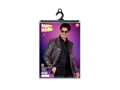 Imprezowa marynarka Party Fashion - wielokolorowa cekinowa