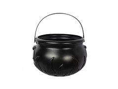 Wiaderko kociołek czarne na Halloween - 13 cm - 1 szt.