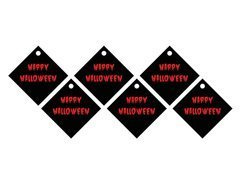 Zawieszki na butelki z wstążeczką Krwawe Halloween - 12 szt.