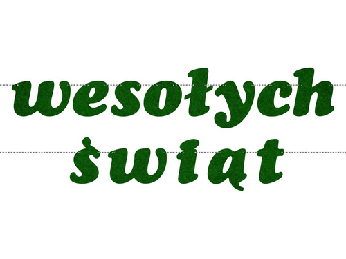 Girlanda z filcu napis Wesołych Świąt - 10 m