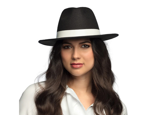 Kapelusz gangstera czarny Deluxe - 1 szt.