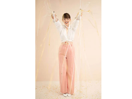 Tuba strzelająca - złote i białe serpentyny - 25 cm - 1 szt.