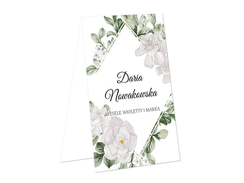 Winietki personalizowane składane z kwiatami - 12 szt.