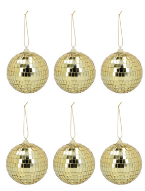 Kula dyskotekowa złota - 8 cm - 6 szt.