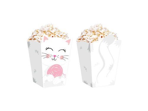 Pudełka na popcorn Kotki - 6 szt.