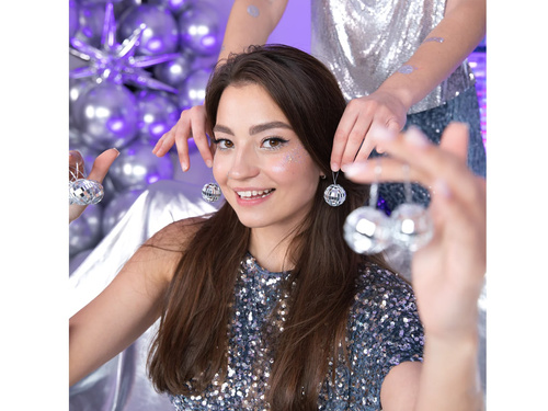 Kula dyskotekowa srebrna - 3 cm - 12 szt.