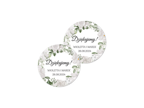 Naklejki personalizowane dla gości weselnych - 50 szt.