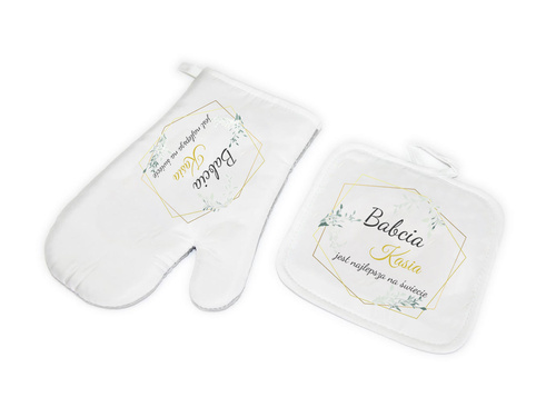 Zestaw kuchenny personalizowany Rękawica i Łapka na dzień babci