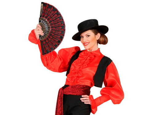 Wachlarz hiszpański czarno-złoty - 1 szt.