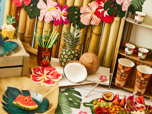 Serwetki tropikalne Kwiaty - 16,5 cm - 16 szt.