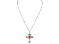 Naszyjnik gotycki z krzyżem z czerwonym kamieniem - 1 szt.