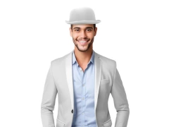 Kapelusz Melonik biały - 1 szt.