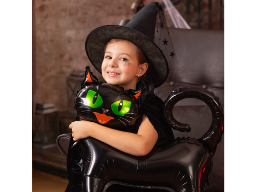 Balon foliowy stojący Czarny Kotek - 62 x 65 cm - 1 szt.