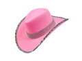 Kapelusz kowbojski z cekinami różowy - 1 szt.