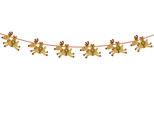 Girlanda kreatywna Renifery na Boże Narodzenie - 250 cm - 1 szt.