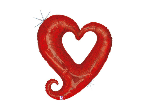 Balon foliowy czerwone serce na walentynki - 33" - 1 szt.