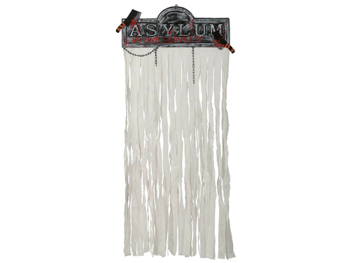 Biała kurtyna na drzwi ze znakiem na Halloween - 1 szt.