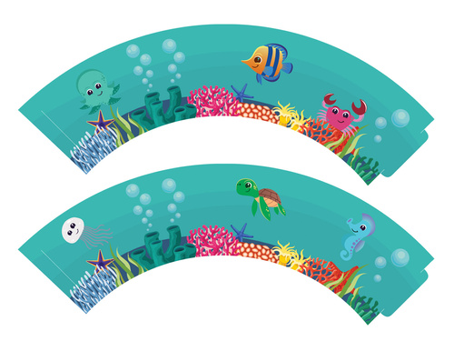 Papilotki na babeczki Podwodny Świat - 6 szt.