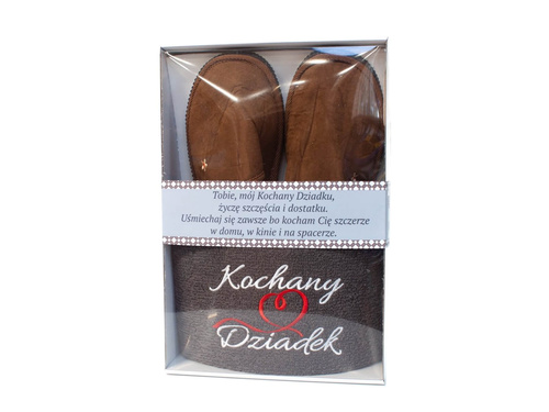 Zestaw prezentowy dla Dziadka ręcznik + kapcie