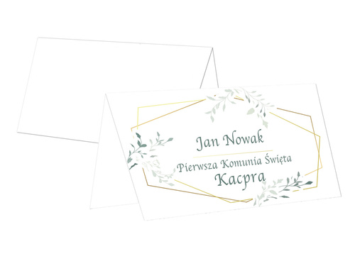 Winietki personalizowane składane na I Komunię Świętą - 15 szt.