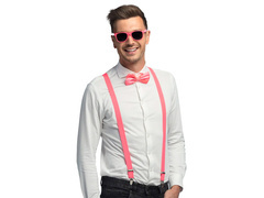 Zestaw akcesoriów neonowy różowy - 3 szt.