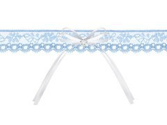 Podwiązka koronkowa błękitna z kokardką - 1 szt