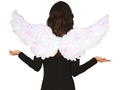 Świecące skrzydła anioła białe z piórami - 1 szt.