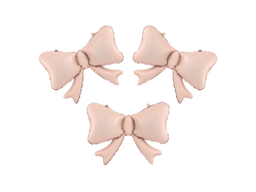 Balon foliowy Kokardka różowa - 55 x 42 cm - 3 szt.