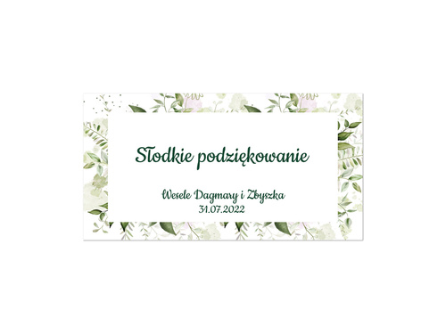 Naklejki personalizowane na pudełka na ciasto z listkami - 30 szt.