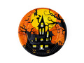 Talerzyki papierowe na Halloween Nawiedzony Dom - 18 cm - 6 szt.