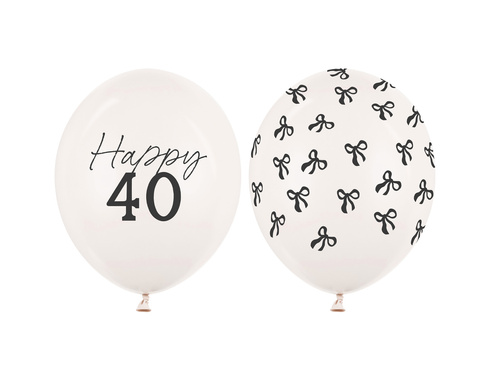 Zestaw balonów lateksowych na czterdziestkę - 30 cm - 6 szt.