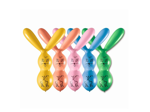 Baloniki kształty Króliczki mix kolorów - 5 szt.