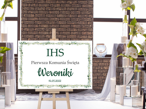 Plakat komunijny personalizowany - I Komunia Święta - 90x60 cm