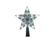 Gwiazda choinkowa srebrna LED - 19 cm - 1 szt.