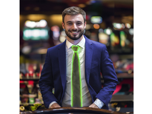 Krawat LED zielony - 1 szt.