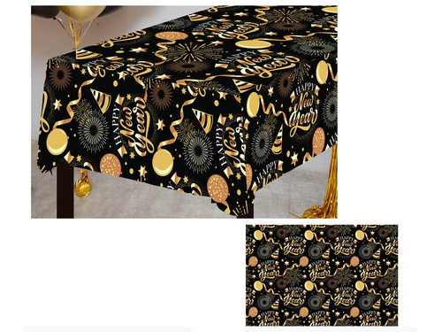 Obrus sylwestrowy Happy New Year - 137x274 cm - 1 szt.
