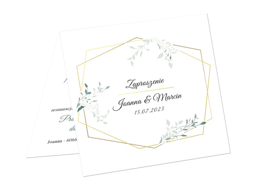 Zaproszenie personalizowane na ślub z kopertą - 6 szt.