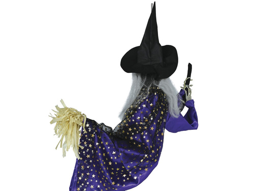 Dekoracja wisząca Czarownica na miotle - 75 cm - 1 szt.