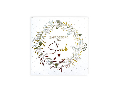 Zaproszenie na ślub z kopertą - 5 szt.
