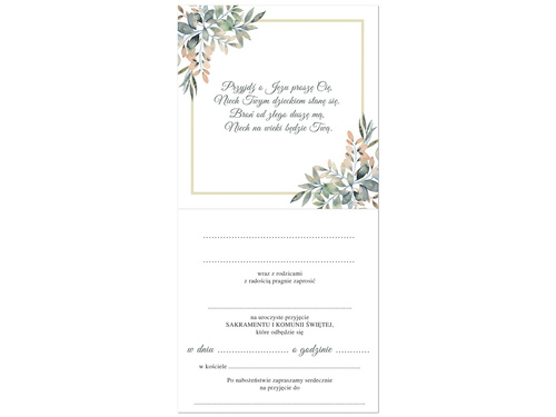Zaproszenia na I Komunię Świętą - 6 szt.
