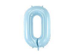Balon foliowy cyfra 0 błękitna - 86 cm - 1 szt.