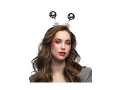 Opaska na głowę dyskotekowe kule srebrne