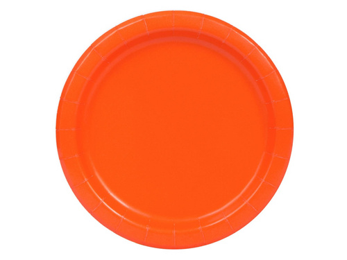 Talerzyki papierowe pomarańczowe - 23 cm - 8 szt.