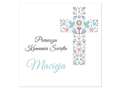 Zaproszenia personalizowane na I Komunię Świętą - 6 szt.