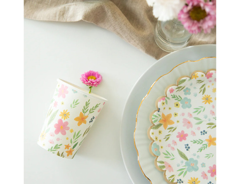 Kubeczki papierowe Polne Kwiaty - 270 ml - 6 szt.