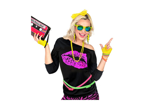 Neonowo żółte siateczkowe rękawiczki bez palców