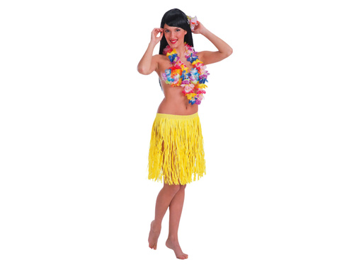 Spódniczka hawajska krótka żółta - 45 cm - 1 szt.
